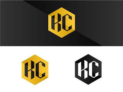 KC : Personal Identity Part 2 black and yellow gradient hexagon icon design identity kc logo design rebrand