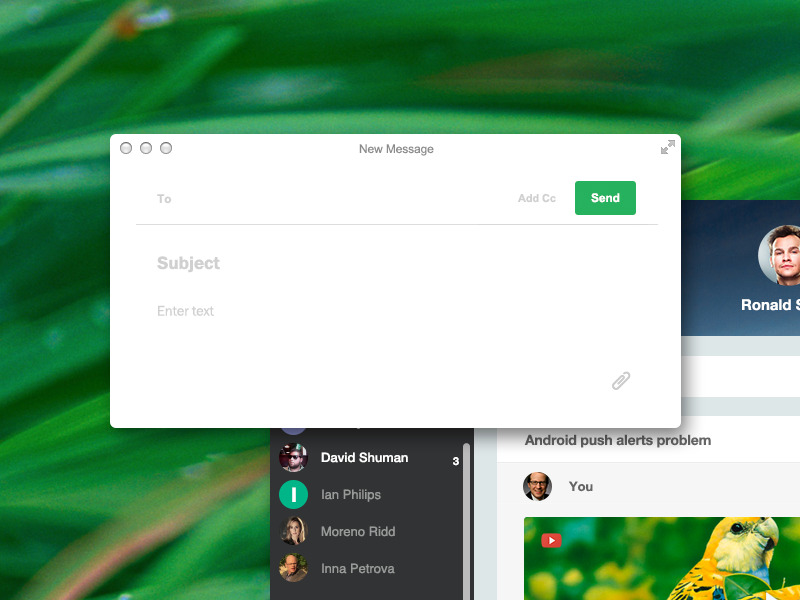 OS X Email App Compose Window New Blank Message by Misha on Dribbble