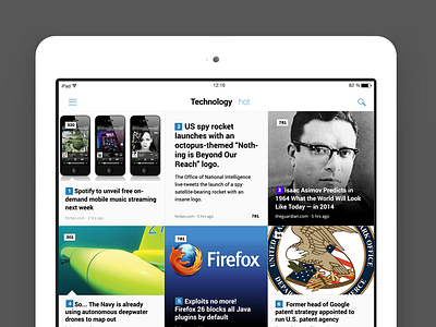 Design for some iPad news app