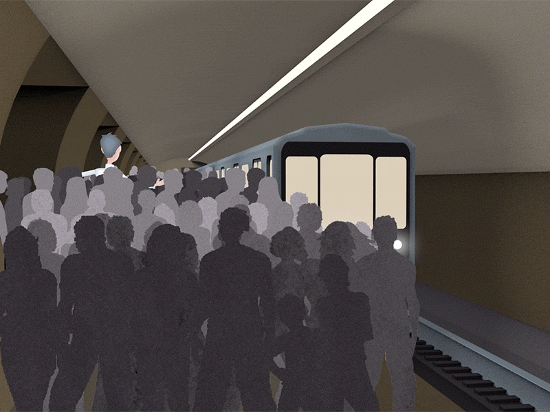 Сhapter-4 "Take the train" (GIF) 2d animation animation animation 2d character animation cinema 4d cinema4d crowd duik duik bassel gif gif animated gif animation metro nick subway subway station train arrival underground underground carriage