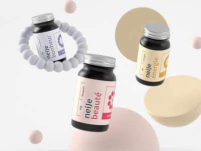 neiJe 3d beauty beauty product branding branding design dietary supplement healthy identity identity branding illustration label label design label packaging natural nutricosmetics packaging photography product photography supplement visual identity