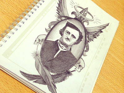 Mr. Poe edgar allan poe moleskin pencil sketch