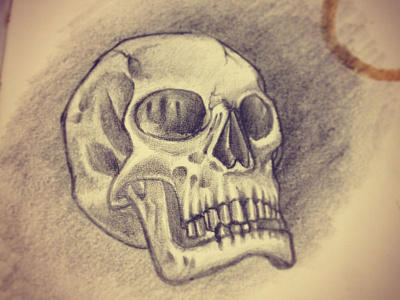 Skull moleskin sketch skull