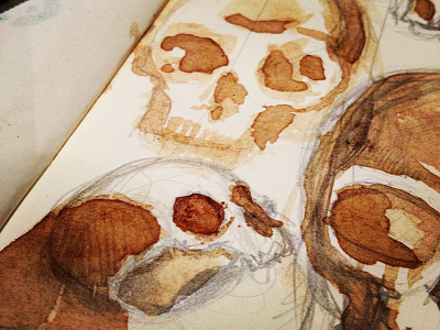 Coffee Skulls coffee moleskin sketch skulls