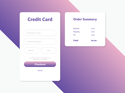 Daily UI 002: Credit Card Checkout