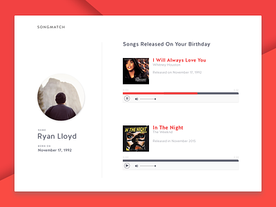 Songmatch Concept concept music player songs ui