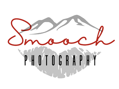 Smooch Photography Logo adobe branding design gray illustration kiss logo logo design logodesign logotype photography logo red