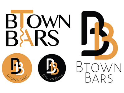 BTOWN Bars Logo adobe photoshop bar black branding corkscrew design illustration logo logo design logodesign orange sticker