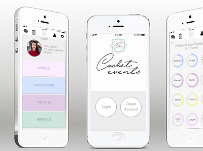 Cachet Events - Event Planning App design event planning mobile