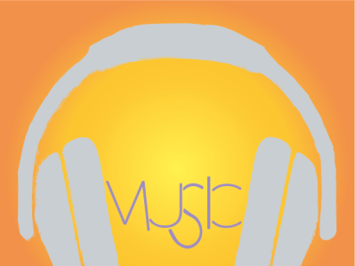 Music Album Cover adobe illustrator design gradient graphic headphones music orange