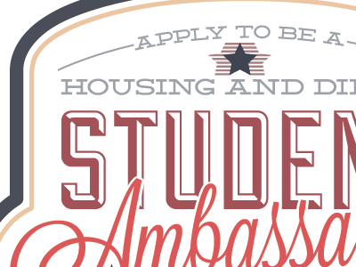 Student Ambassador blue collegiate cream k state kansas poster red sans serif script serif student vintage