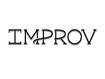 Improv Masthead clean comedy customtype del close feedback header identity improv lettering magazine masthead shadow