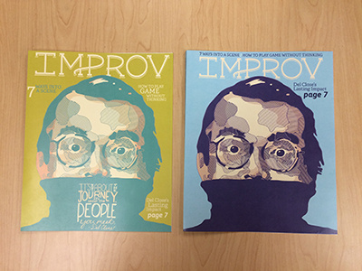 Improv Magazine Cover Concept comedy cover critique del close face illustration improv magazine masthead people portrait vector