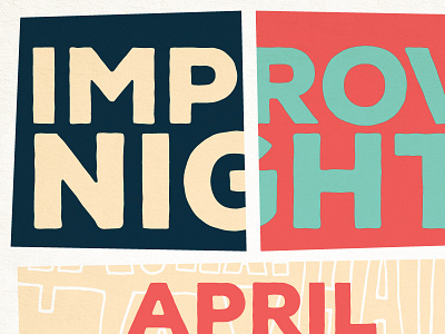 Improv Night april comedy fun geometry improv improv comedy improv night night poster square typography university