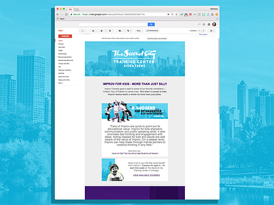 Training Center Email Campaign branding campaign chicago collage courses kids mailchimp students template testimonial the second city training center