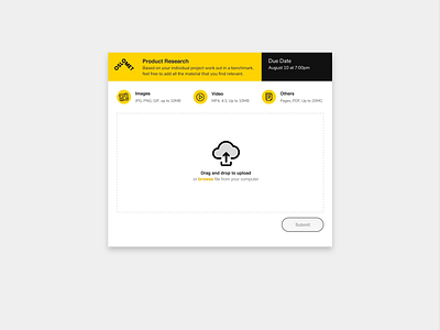 Upload UI aftereffects black and yellow concept motion motion design sketch ui upload
