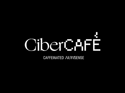 Ciber_café Wordmark blog caffeine clean coffee coffee blog coffee cup coffee shop cyber odd ogg pixel serif serif font techy