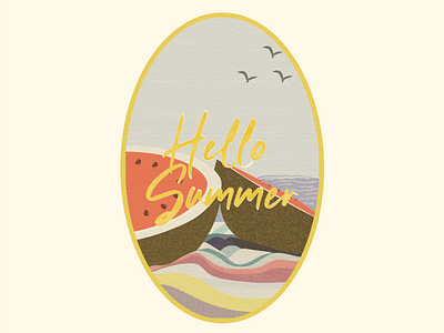 Celebrating Summertime @design adobe art badges beach design digital drawing dribbble illustration illustrator logo minimal summertime typography vector watermelon