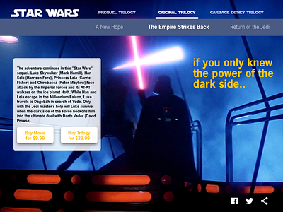 Daily UI Challenge #3 - Landing Page (Star Wars Desktop) dailyui dailyui 003 dailyuichallenge design ui ux