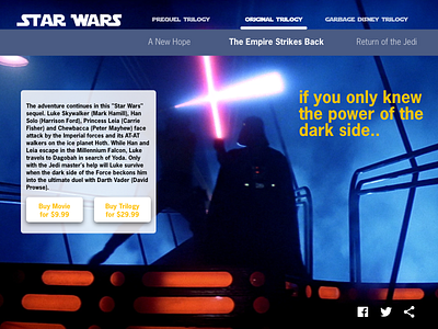 Daily UI Challenge #3 - Landing Page (Star Wars Desktop)