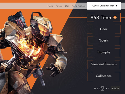 Daily UI Challenge 6 Destiny 2 Character Profile