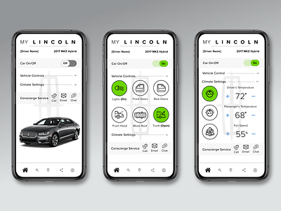 Daily UI Challenge #7 - Settings Lincoln Mobile App dailyui dailyuichallenge design ui ux uxui