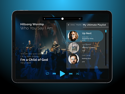 Daily UI Challenge #9 Music Player iPad Pro 11 dailyui dailyuichallenge design ui ux uxui