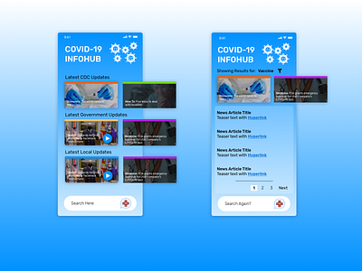 Daily UI Challenge #22 Search Covid-19 Infohub covid19 dailyui dailyuichallenge design ui ux uxui