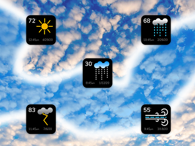 Weather Widget-Icons DailyUI Challenge #37 dailyui dailyuichallenge design ui ux uxui