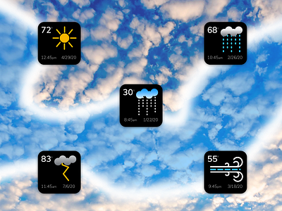 Weather Widget-Icons DailyUI Challenge #37