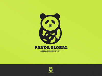 Panda Global l Animal Conservatory branding design flat icon logo minimal vector