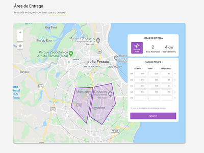 Delivery Area design ui ux web