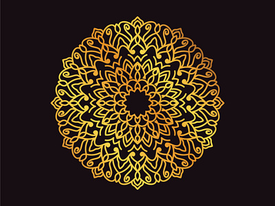 Gold Gradient Mandala-002 design ethnic flat geometric design gradient illustration illustrator mandala mandala art mandalas mediation vector wallpaper