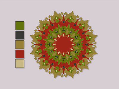 Colorful Mandala with Color Palette