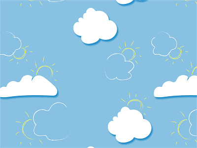 Clouds Pattern Background background blue branding cloud clouds design flat icon illustration illustrator pattern pattern design patterns sun texture vector vector art