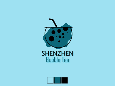 Shenzhen Bubble Tea - 30 Days Challenge #08 30 day logo challenge blue blue logo branding bubble tea design icon illustrator logo logo design logodesign shenzhen vector vector art