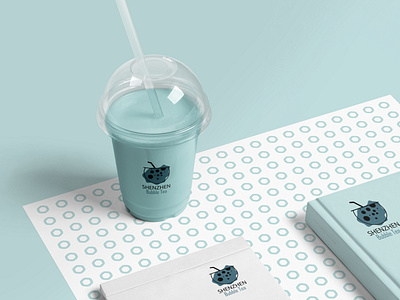 Shenzhen Bubble Tea - Mockup blue branding design glass logo logo design mockup package design package mockup vector vector art