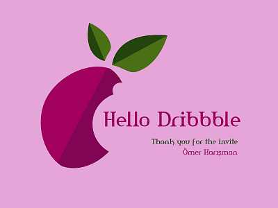 Hello Dribbble desk dribbble dribbble invite illustraion illustrator logo pink thank you vector vector design