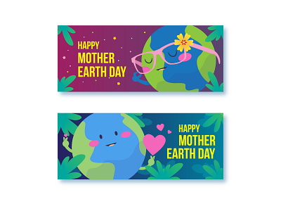 Happy Mother Earth Day design flat illustration mother mother earth day nature vector