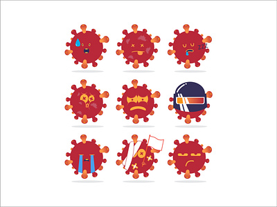 Corona Virus Character Cartoon art care cartoon charcater concept corona corona virus coronavirus design hand sanitizer health illustration mascot pandemic red stay at home vector virus