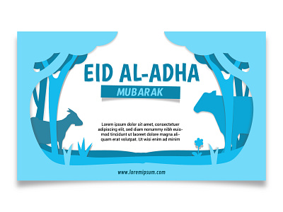 Happy Eid Al-Adha Paper Cut Illustration Concept