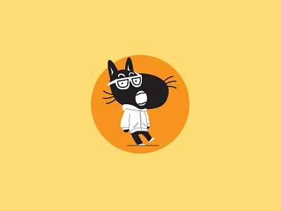 Black Cat with Glasses