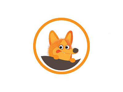 Orange animal art branding custom design dog flat illustration logo orange vector