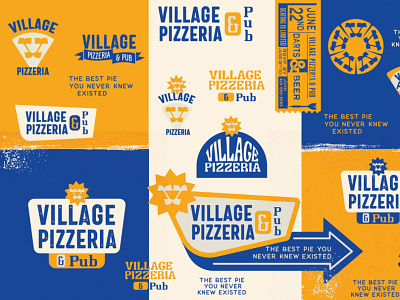 Pizzeria & Pub bar beer branding food logo restaurant retro vintage