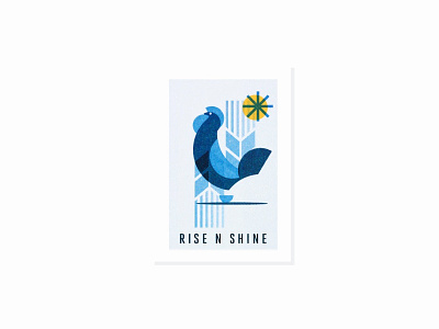 Rise N Shine bird blue chicken delicious farm rooster vintage
