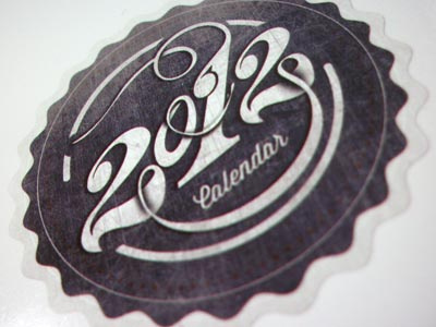 2012 2012 calendar emblem script seal type vintage