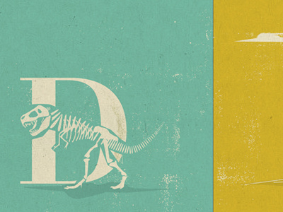 D is for skeleton 3yearsold dinosaur invite letter retro vintage