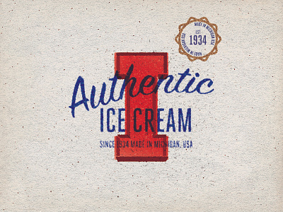 Ice Cream illustration logo retro type vintage