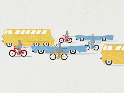 Traffic auto bike bus car illustration riding bikes