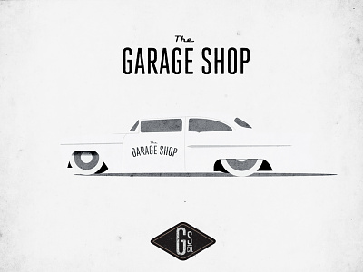 Garage Shop Chevy auto car chevy garage shop illustration retro vintage